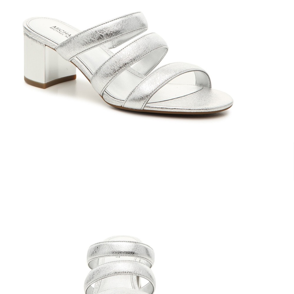 Michael Kors Paloma silver metallic mules - Picture 9 of 13